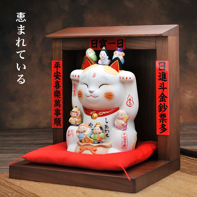 日本七福神招财猫摆件开业礼物家居装饰品客厅玄关乔迁新居新年