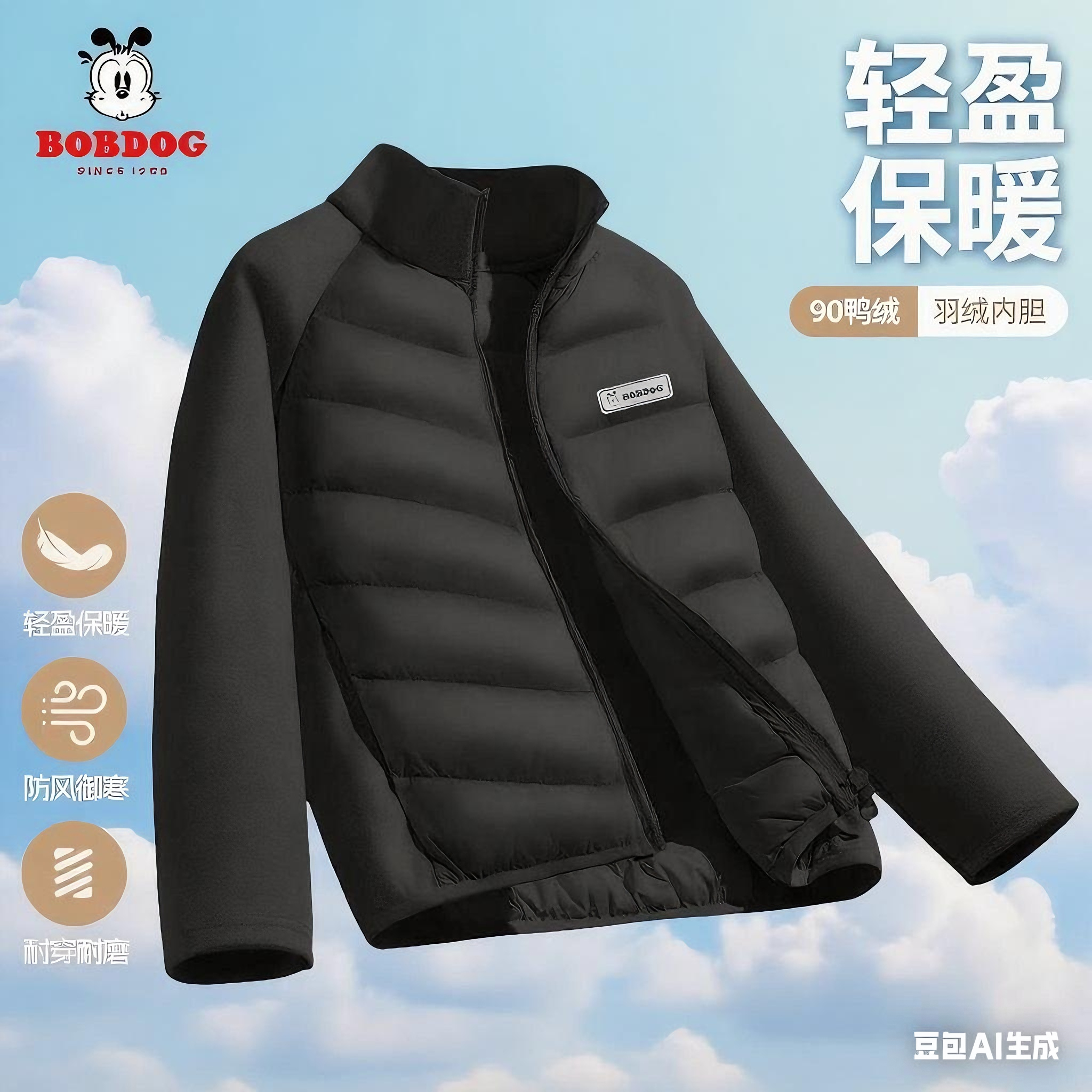 巴布豆儿童保暖羽绒服轻薄秋冬穿
