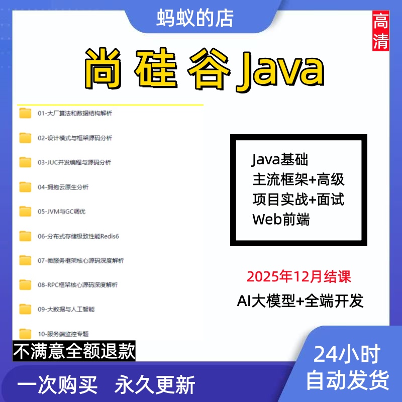 2025年尚硅谷java开发零基础入门到项目实战自学视频教程培训课程