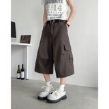 美式复古直筒宽松工装七分裤男女大口袋百搭休闲阔腿短裤P43，男装牛仔裤，星座410-6（原星座1304-1）