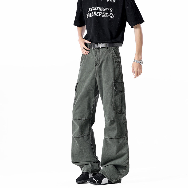 GENIOLAMODE美式运动纯棉工装裤男士春秋款2025新款宽松休闲直筒,男装工装外套,星座410-6（原星座1304-1）