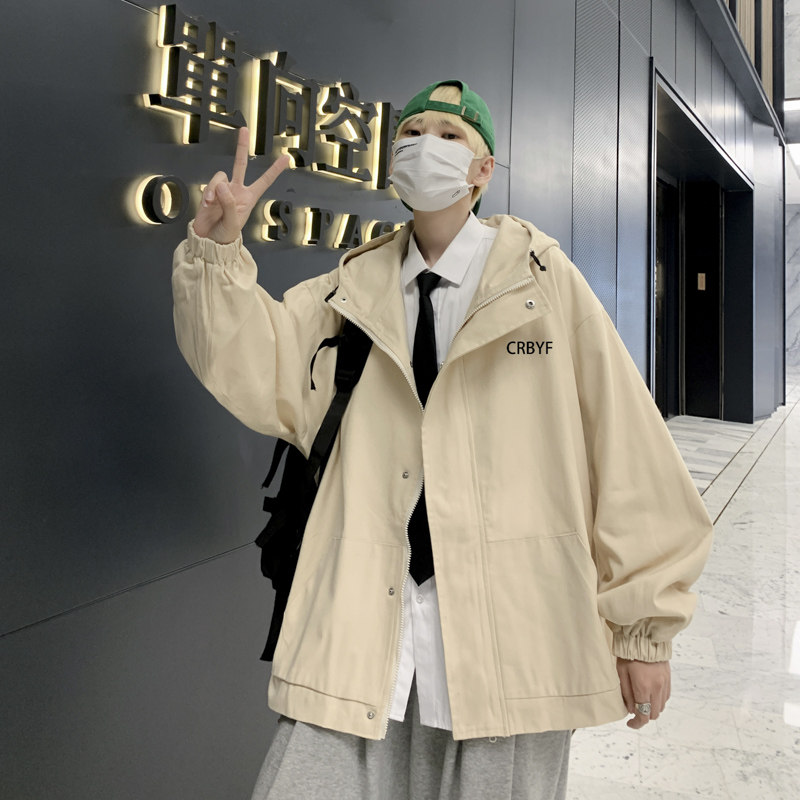 秋季潮流港风个性宽松连帽青年学生休闲棒球服外套P60,男装夹克,星座410-6（原星座1304-1）