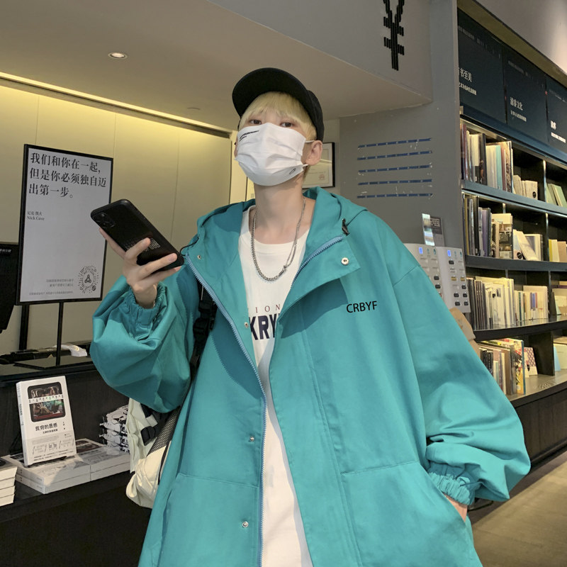 秋季潮流港风个性宽松连帽青年学生休闲棒球服外套 P60图片
