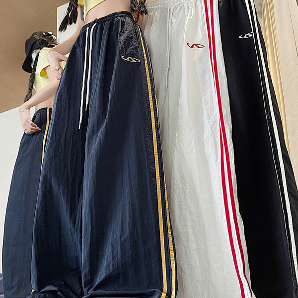 多巴胺速干运动裤子男女夏季薄款高腰宽松阔腿直筒休闲裤P39，女装休闲裤，星座410-6（原星座1304-1）