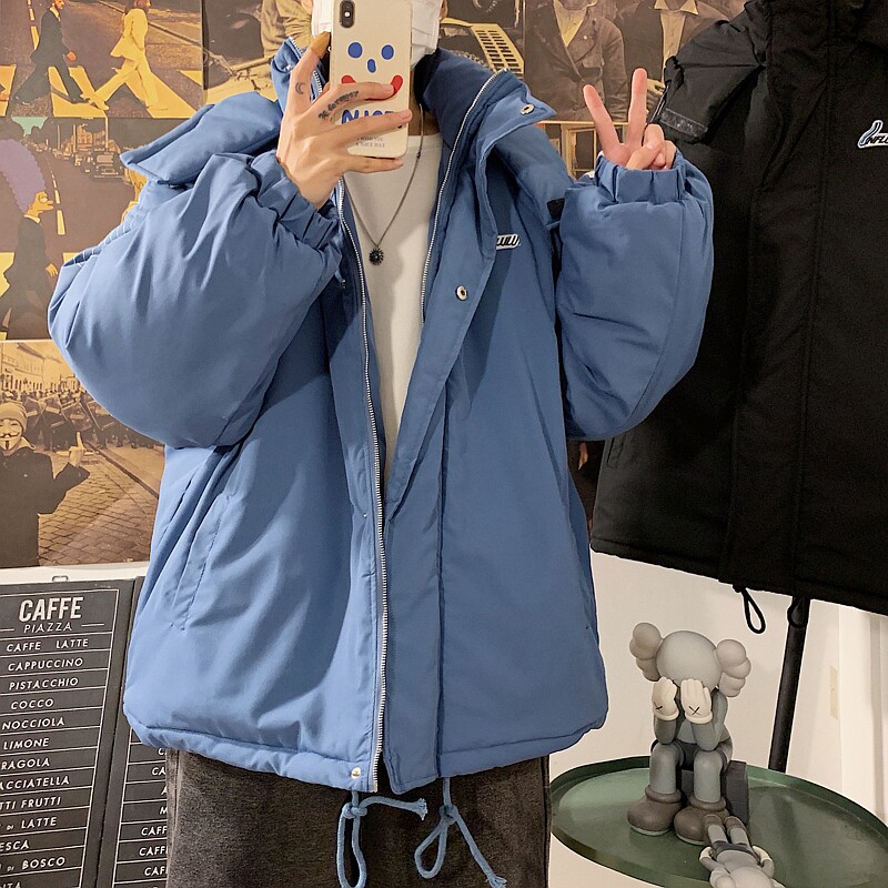 棉衣男加厚2020冬季韩版潮流百搭连帽棉服宽松帅气外棉袄图片