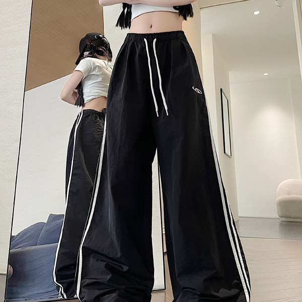 多巴胺速干运动裤子男女夏季薄款高腰宽松阔腿直筒休闲裤P39,女装休闲裤,星座410-6（原星座1304-1）