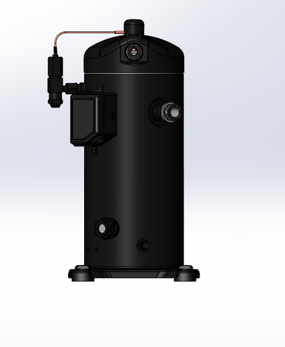 涡旋螺杆压缩机3D建模图纸用于制冷空调系统谷轮ZF15K4E-TFD设计