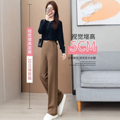 啄木鸟毛呢阔腿裤 柔软舒适休闲裤 女秋冬2025新款 直筒宽松高腰时尚