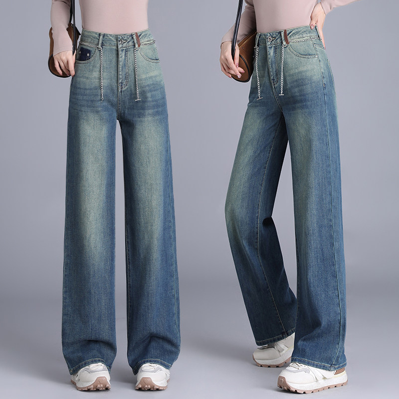啄木鸟美式复古渐变阔腿牛仔裤女春秋季高腰宽松显瘦直筒裤,女装/女士精品,牛仔裤,淘宝优惠券,粉丝福利购,淘宝优惠卷