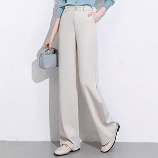 阔腿裤 高腰垂感休闲显瘦百搭窄版 女2026春秋新款 啄木鸟好看直筒裤