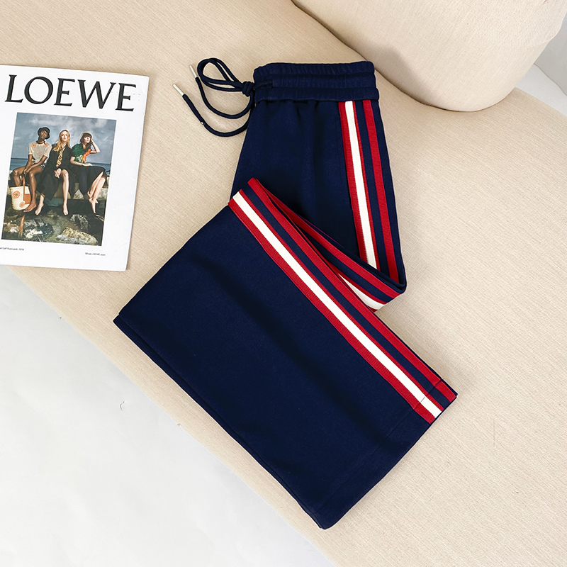 啄木鸟阔腿裤女直筒宽松秋冬季新款运动裤高腰显瘦垂感休闲卫裤子