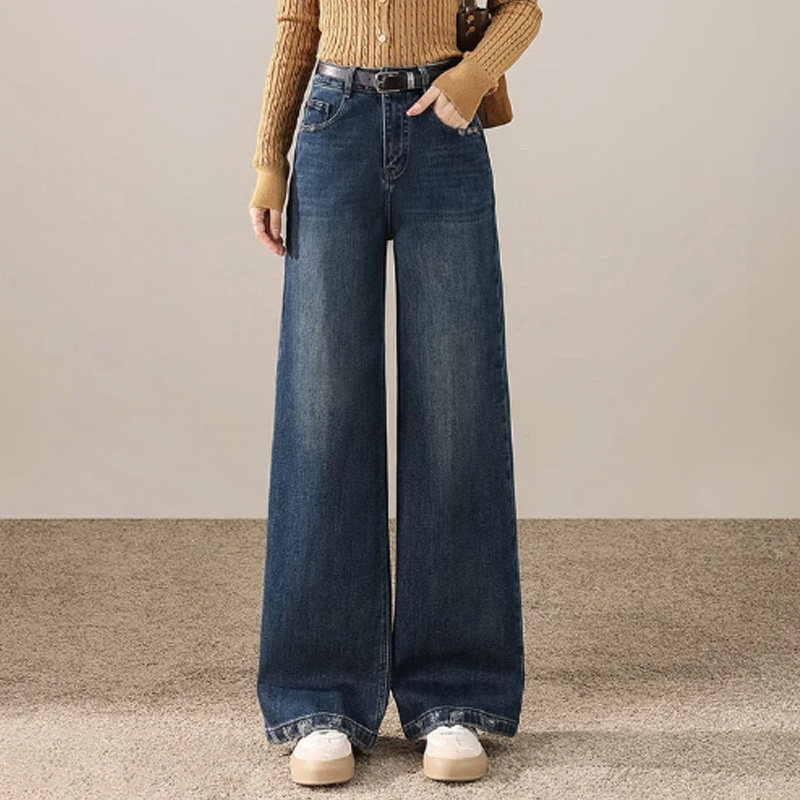 啄木鸟黑色窄版阔腿牛仔裤女高腰显瘦宽松保暖长裤百搭拖地裤子,女装/女士精品,牛仔裤,淘宝优惠券,粉丝福利购,淘宝优惠卷