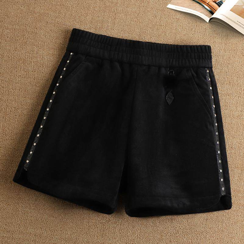 啄木鸟秋冬季加厚平绒短裤女高腰显瘦松紧腰靴裤a字宽松阔腿裤,女装/女士精品,休闲裤,淘宝优惠券,粉丝福利购,淘宝优惠卷