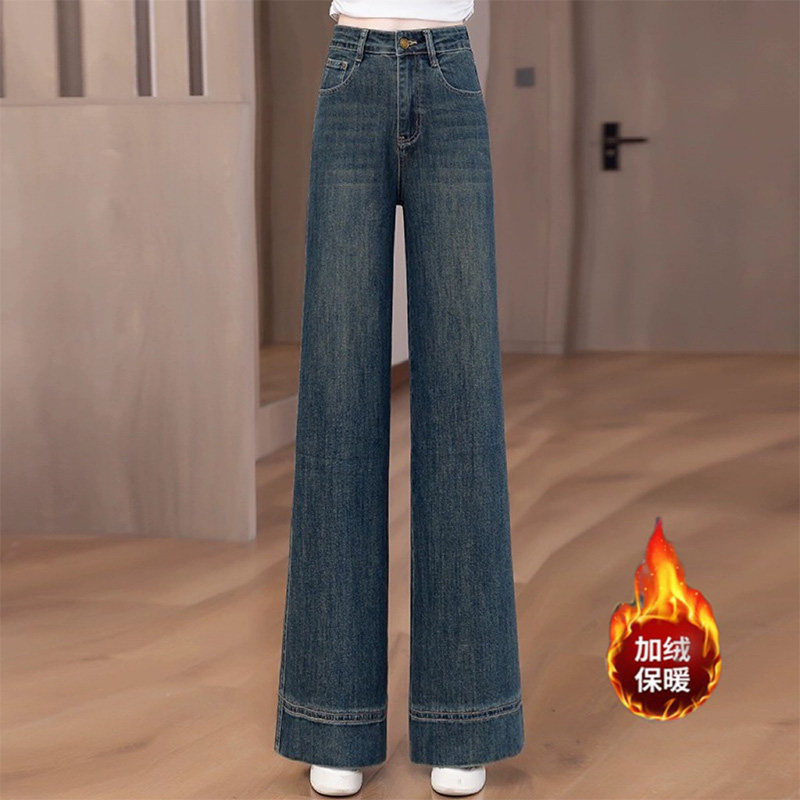 啄木鸟高腰阔腿裤窄版修身牛仔裤女2025秋季外穿直筒裤时尚百搭,女装/女士精品,大码裤装,淘宝优惠券,粉丝福利购,淘宝优惠卷