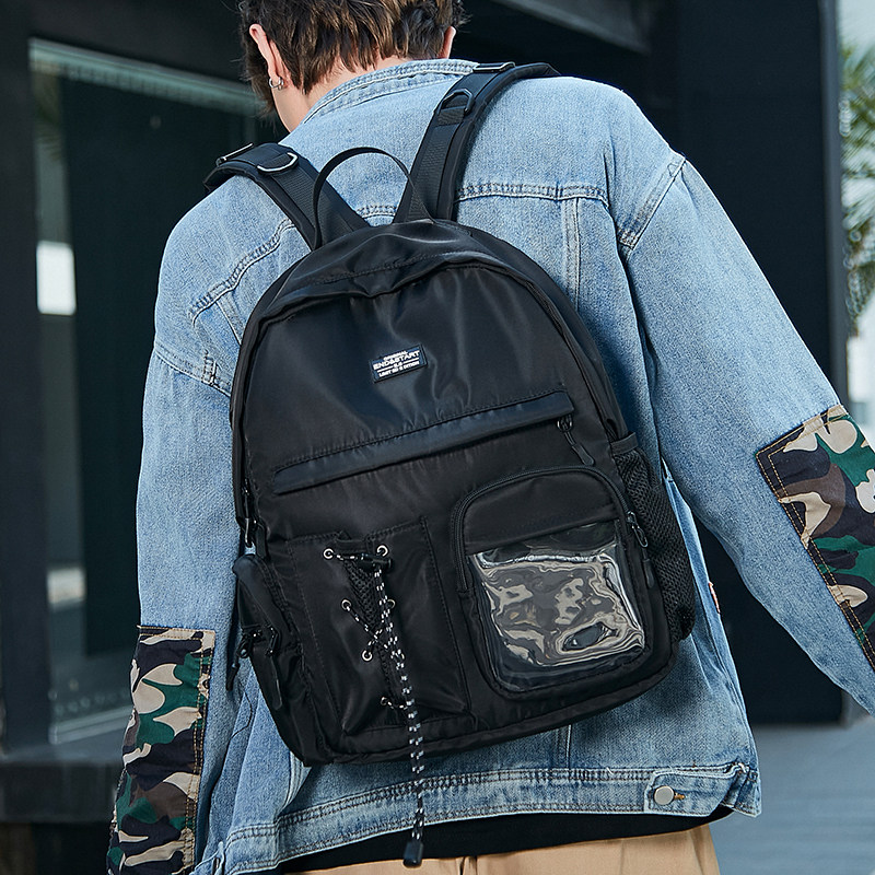 潮牌书包初中生旅行双肩包大学生高中生中学生青少年背包男生百搭