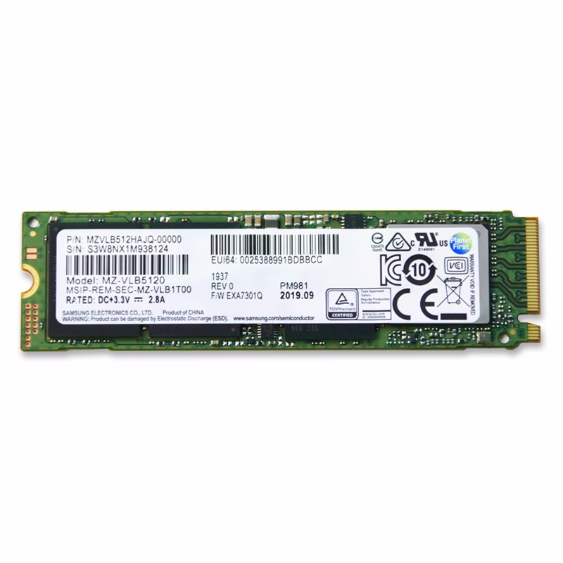 Samsung/三星 PM981 512G SSD固态硬盘 M.2接口(NVMe协议)