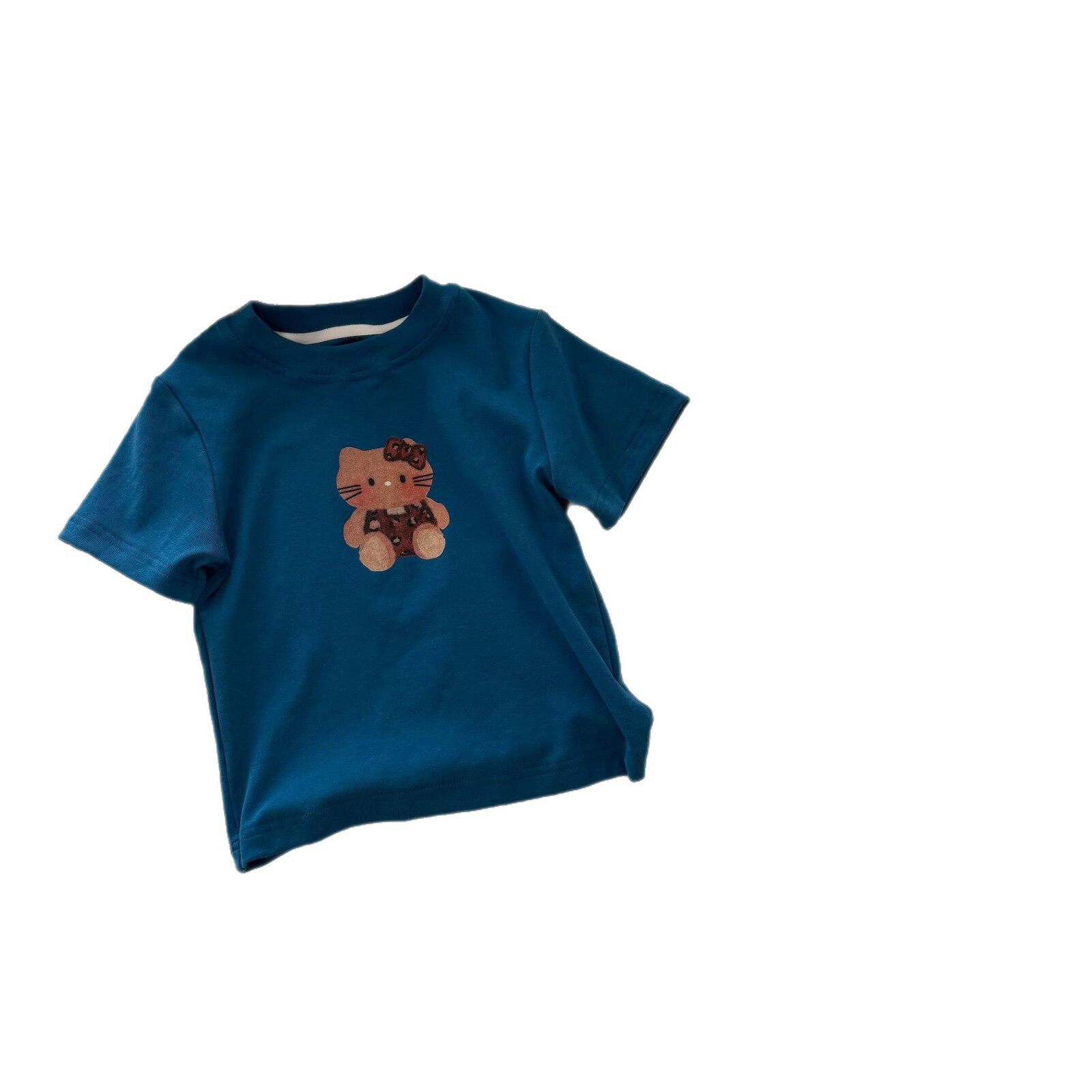 女童夏季KT猫印花短袖T恤长裤套装女宝夏装上衣阔腿裤儿童童装潮