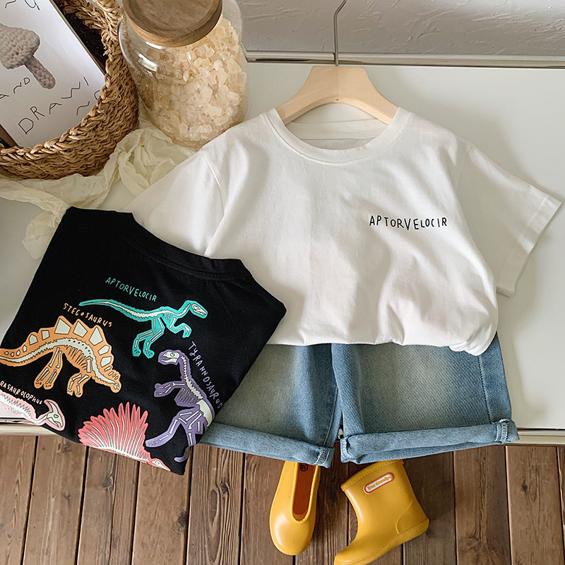 木野儿童夏季短袖湖州织里童装男童韩版夜光t恤宝宝卡通可爱上衣