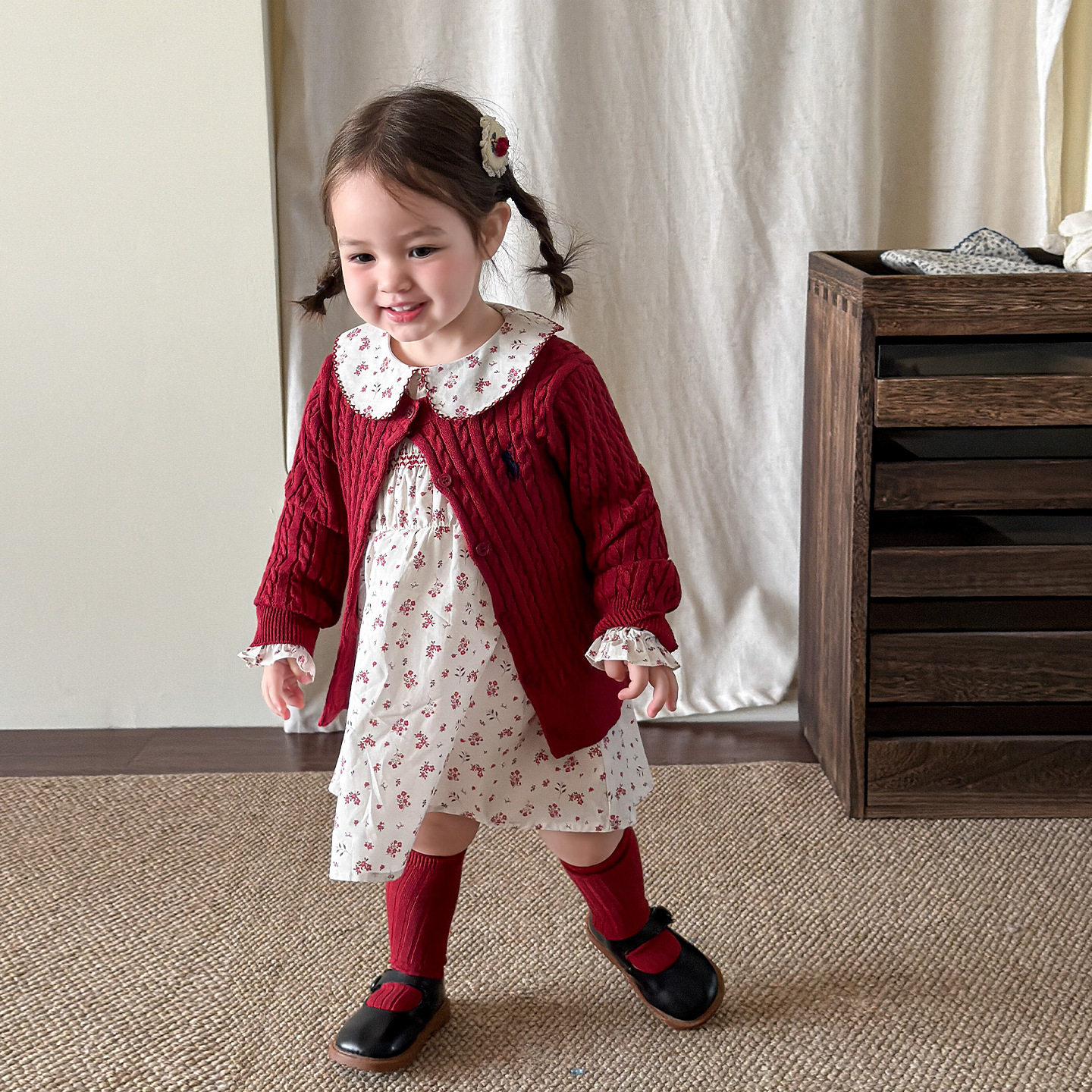 蔗梨童装女童连衣裙春装2026新款儿童公主裙婴儿裙子周岁女宝礼服