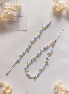 薄荷蛋卷 原创手工制作串珠碎花手机链ins日韩小众配饰串珠材料包