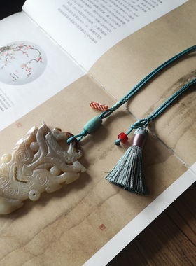 [观心]和田玉神人面首玉佩手把件