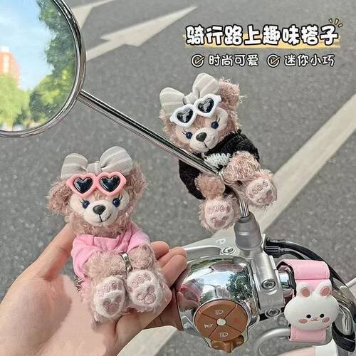 电动车装饰小配件卡通可爱电瓶车摩托车后视镜磁吸玩偶公仔挂件女
