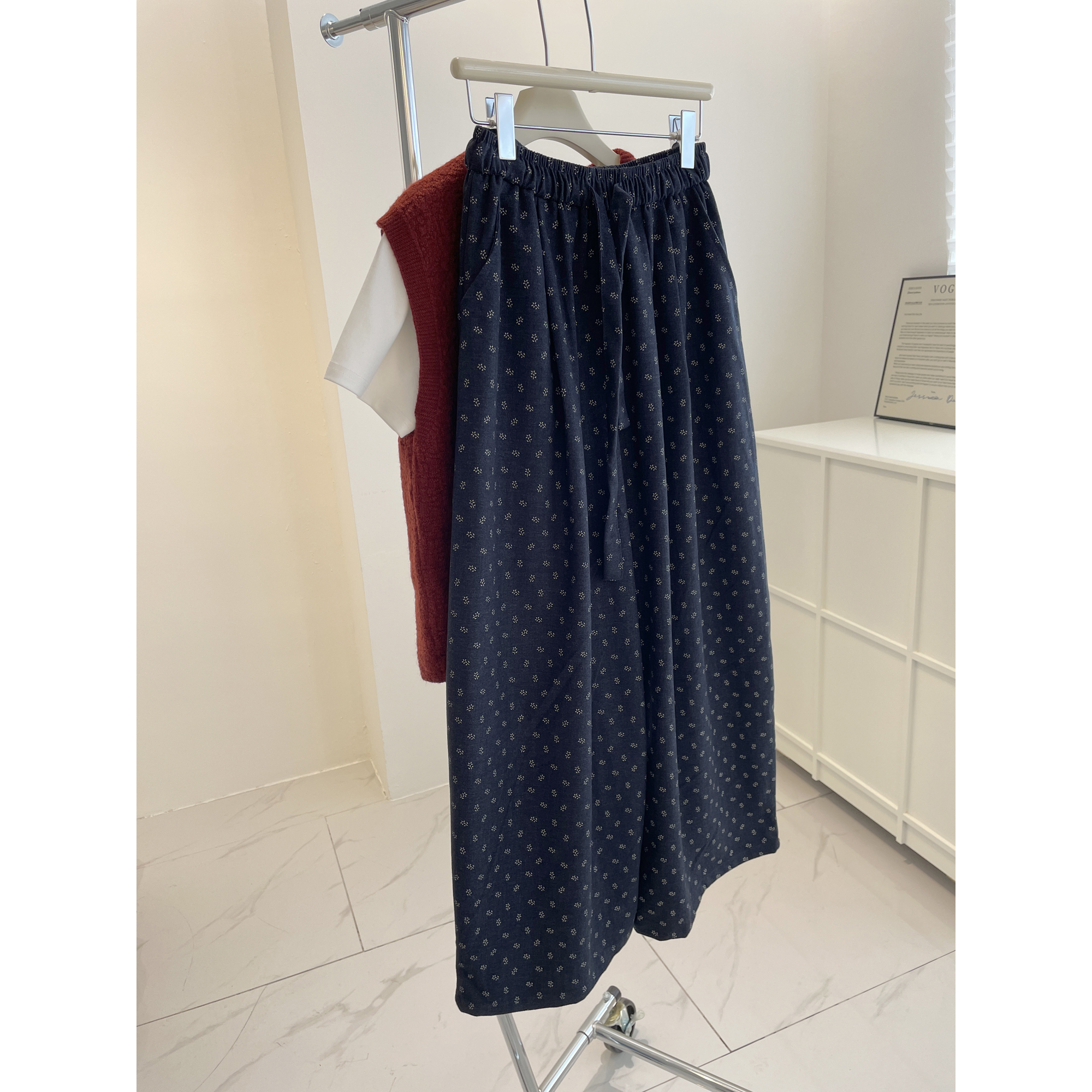 日系复古小碎花气球山本阔腿裤