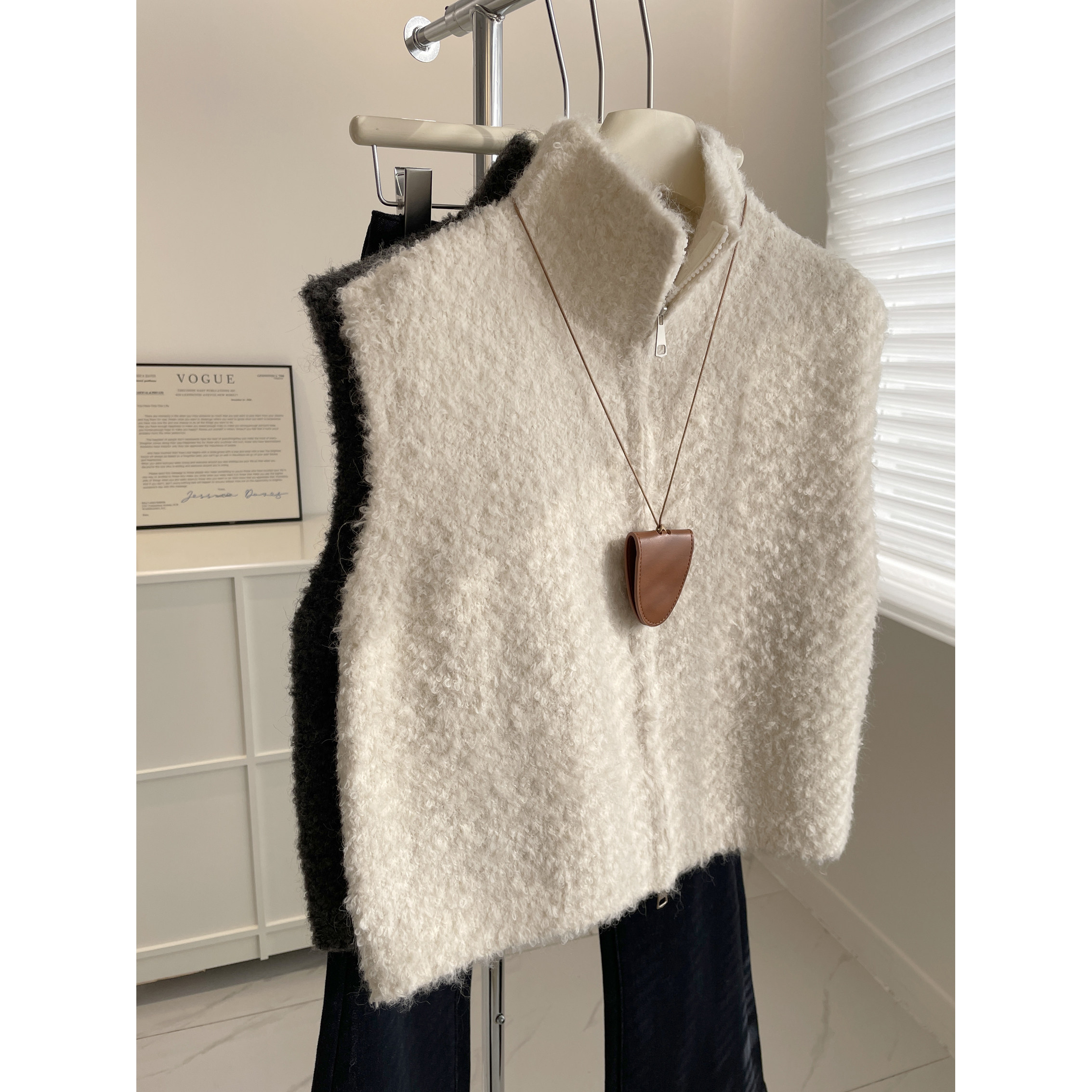 韩系立领圈圈毛马甲女！冬气质百搭软糯拉链内搭针织背心开衫坎肩,女装/女士精品,马夹,淘宝优惠券,粉丝福利购,淘宝优惠卷