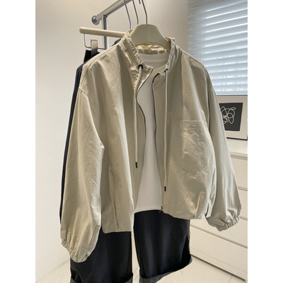 简约立领工装短外套休闲夹克