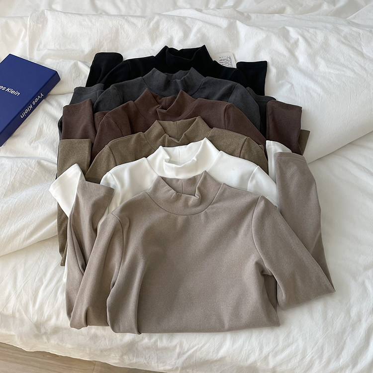 软糯厚实双面绒半高领打底衫秋冬弹力修身显瘦保暖中领内搭长袖女,女装/女士精品,T恤,淘宝优惠券,粉丝福利购,淘宝优惠卷