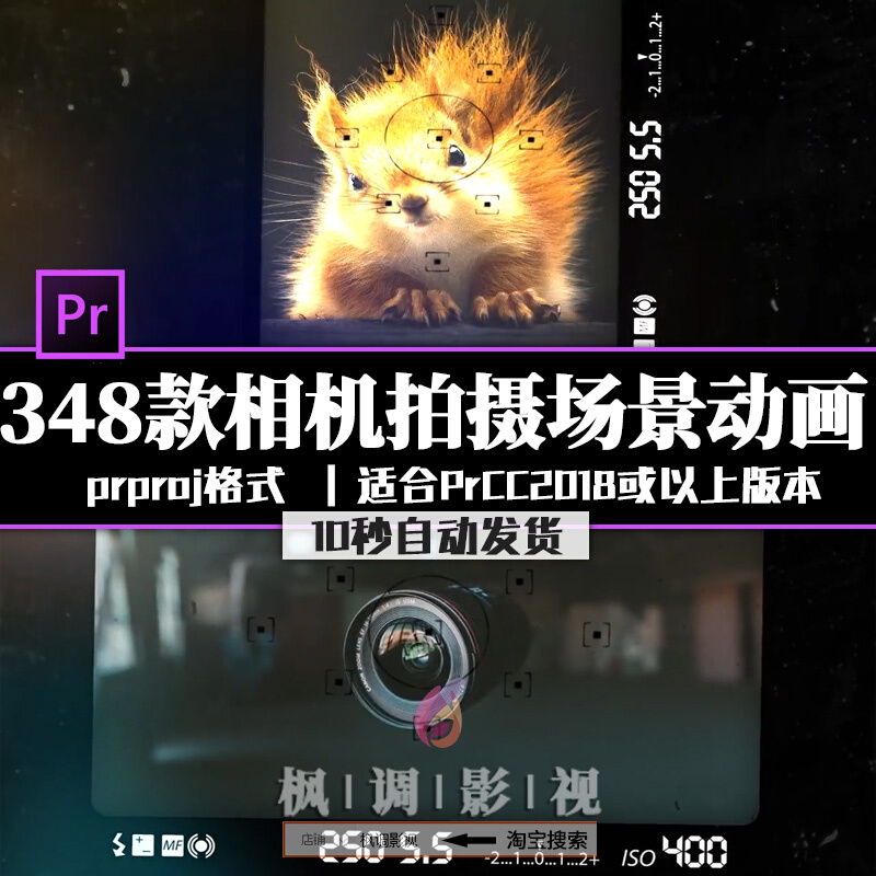 348款PR模拟相机场景拍摄拍照聚焦相册幻灯片动画视频特效模板H74