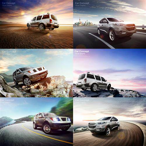 qc-03高端户外越野车suv商务小轿车汽车广告宣传海报psd素材模板
