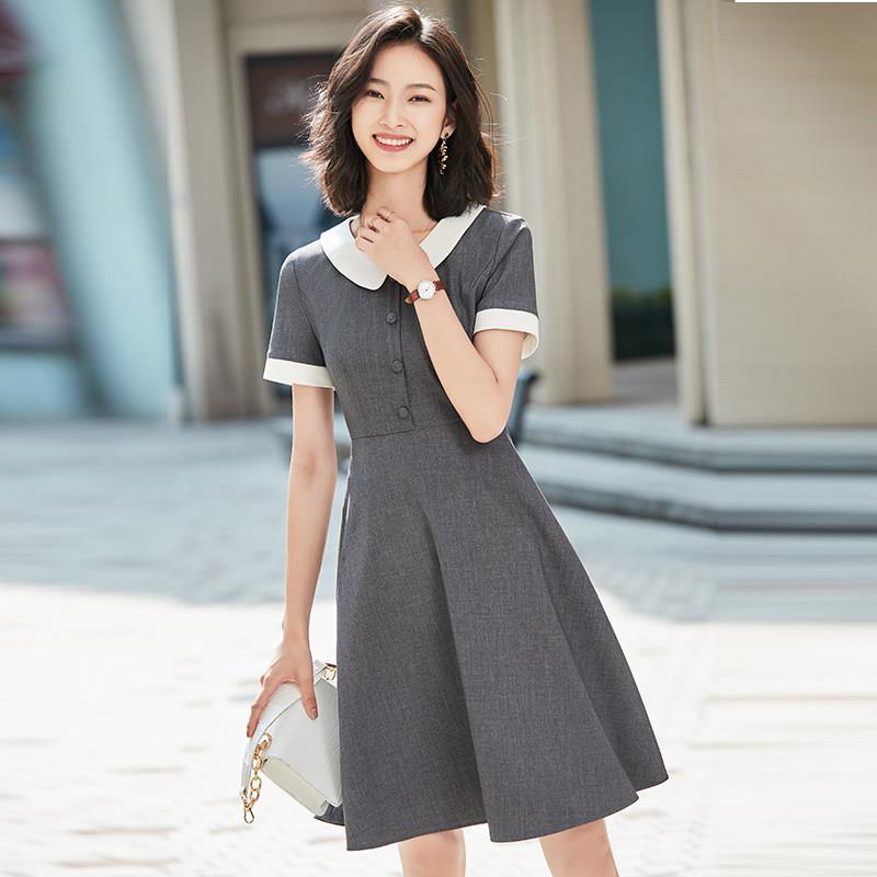夏季时尚气质洋装教师幼师上班服幼儿园老师园服面试制服工作服