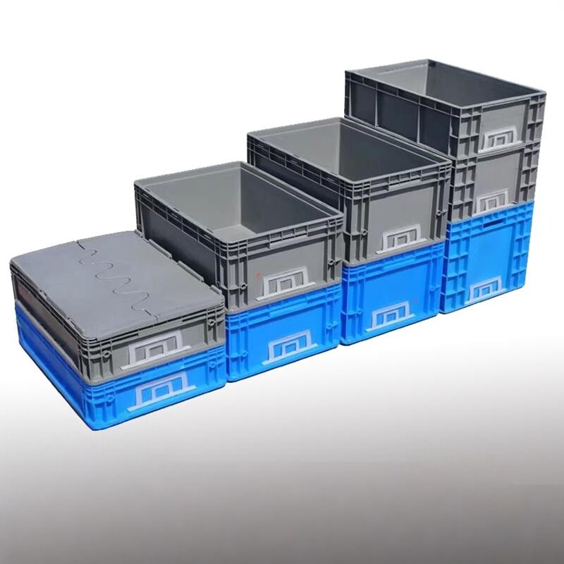 物流箱塑料长方形加厚周转箱带盖工业灰色收纳箱龟缸胶箱整理箱子