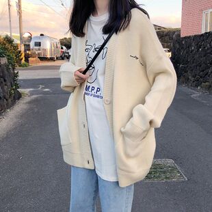 2025冬新款大码女装胖MM毛衣开衫外套中长款显瘦慵懒风针织上衣