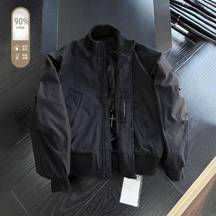 美式bomber立领羽绒服男款冬季短宽廓形飞行夹克棉服保暖棉衣外套