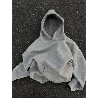 cleanfit美式复古灰色连帽