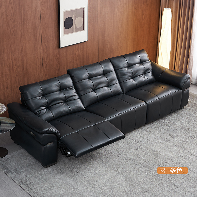全友家居门店同款 20921AG BG 语音控制一字型头层牛皮功能皮沙发