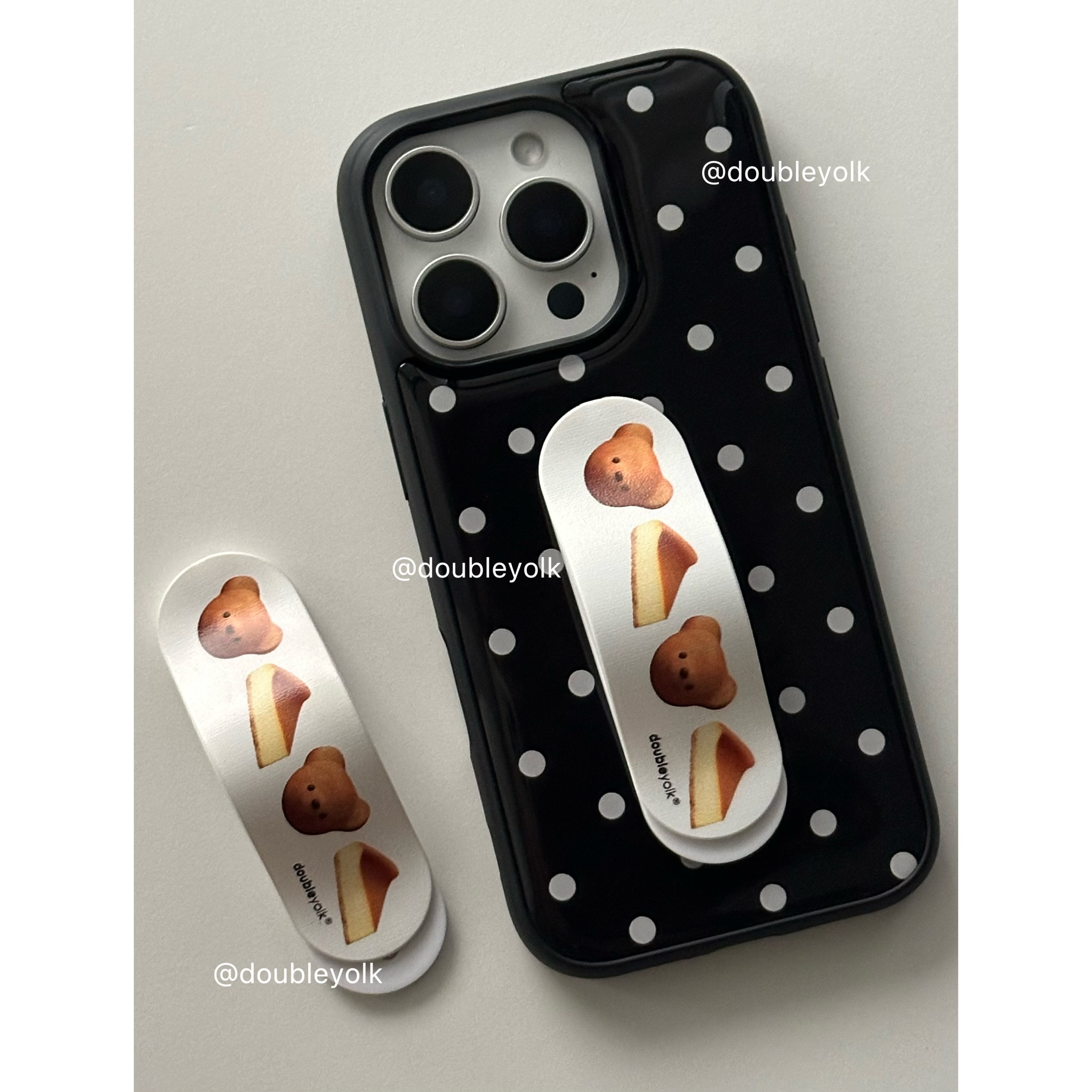 【新品优惠】原创古早风小熊蛋糕ok绷背贴支架粘贴式支架适用苹果