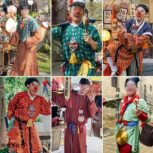 古街风景区集市古镇小丑表演汉服卖货郎宋朝男士民俗传统古装演出