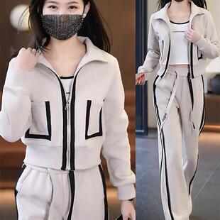 网红炸街爆款休闲运动套装女2024春秋新款洋气减龄显瘦卫衣运动服