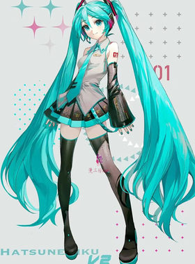漫工坊初音未来公式服cos鞋定制