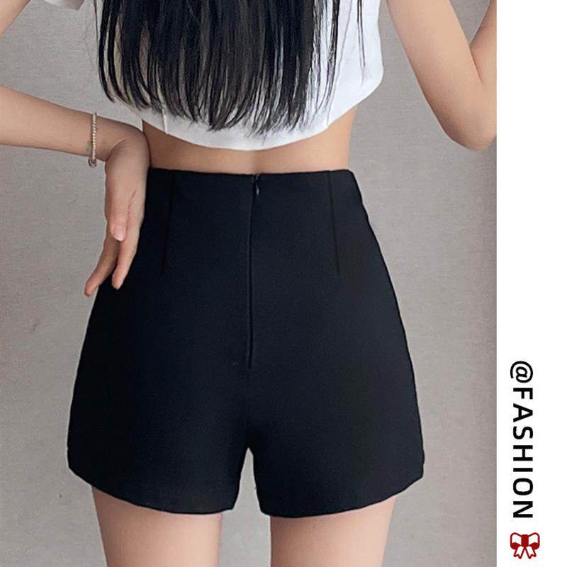 黑色西装短裤女2025新款春秋小个子显瘦高腰夏季辣妹靴裤打底热裤
