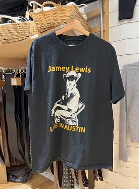 Brandy BM新款美式复古黑色牛仔字母印花短袖bm纯棉宽松大版T恤女