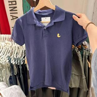 上衣百搭T恤 Brandy bm新款 小黄鸭刺绣翻领Polo衫 女BM纯棉套头短袖