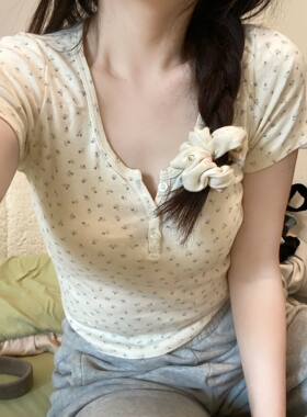 短款甜辣短袖上衣女夏