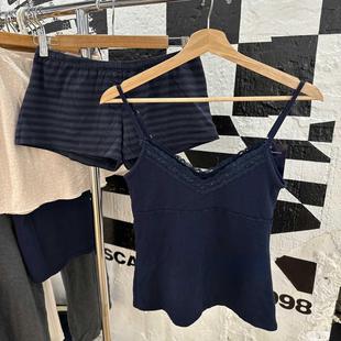 BM吊带背心女蕾丝边显瘦性感纯欲风打底2024夏季 内搭上衣 新款