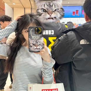 新款 一字肩T恤女2024秋季 显瘦打底上衣 bm蓝白条纹长袖 Brandygirl