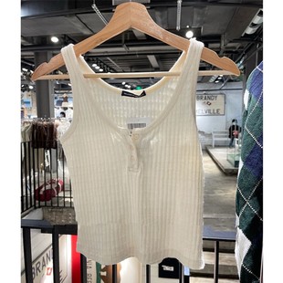华夫格纽扣工字背心纯棉短款 Brandy 美式 夏季 内搭吊带女 BM女装