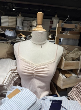 Brandy bm粉色蕾丝蝴蝶结褶皱吊带背心女内搭夏外穿2025新款洋气